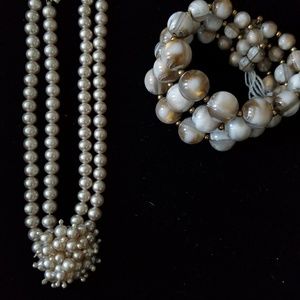 Vintage Pearl Choker and Bracelet